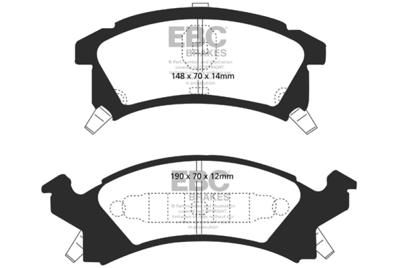 EBC 96-98 Buick Skylark 2.4 Greenstuff Front Brake Pads - DP21175