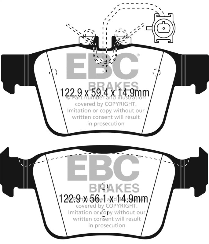 EBC 2017+ Alfa Romeo Giulia 2.0T Yellowstuff Rear Brake Pads - DP42315R