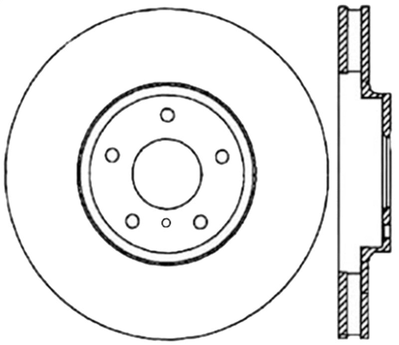 StopTech 06-18 Nissan Maxima SportStop Cryo Slotted &amp; Drilled Front Left Rotor - 127.42080CL