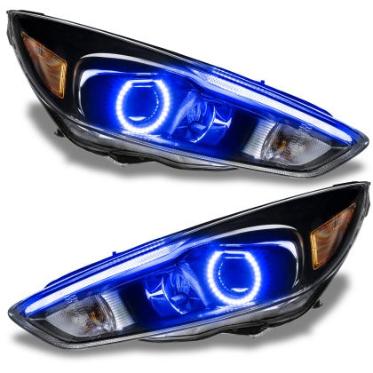 Clearance - Oracle 15-17 Ford Focus RS-ST DRL Upgrade w- Halo Kit - ColorSHIFT w- BC1 Controller