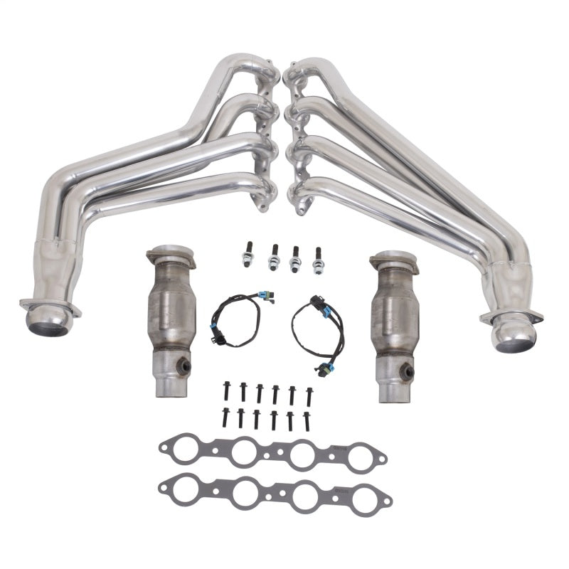 BBK 10-15 Camaro LS3 L99 Long Tube Exhaust Headers With Converters - 1-3/4 Silver Ceramic - 40210