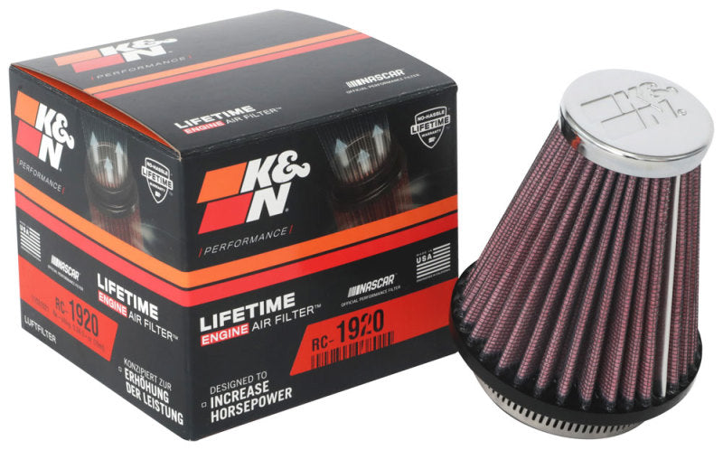 K&amp;N Universal Clamp-On Air Filter 2-1/8in Flange 3-1/2in Base 2in Top 4in Height - RC-1920