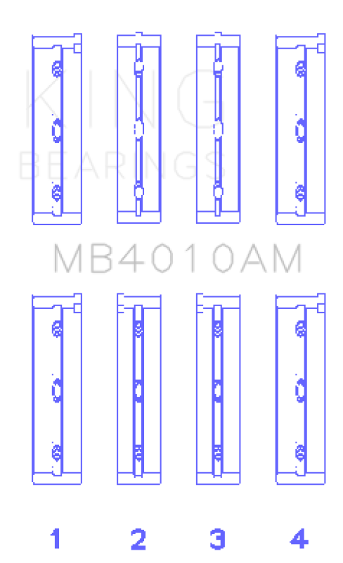 King Engine Bearings Isuzu 6Vd1 (Size +0.25mm) Main Bearing Set - MB4010AM0.25