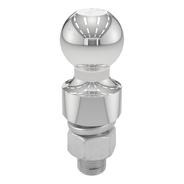 CURT 40033 Chrome Trailer Hitch Ball, 6,000 lbs, 1-Inch Rise, 2-Inch Diameter, 1 x 2-1/8-Inch Shank