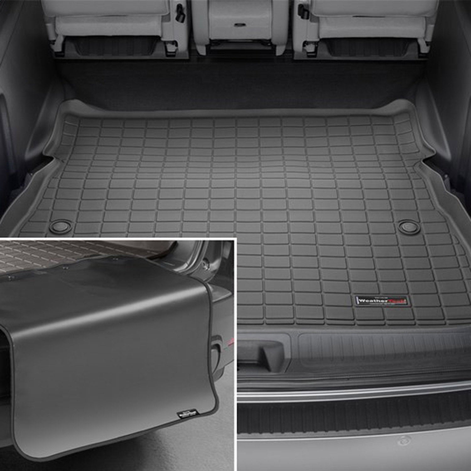 Weathertech - SeatBack Cargo Liner HP w/Bumper Protector - Black Behind 2nd Row Seating 15-24 Ford Edge - 401506IMSK