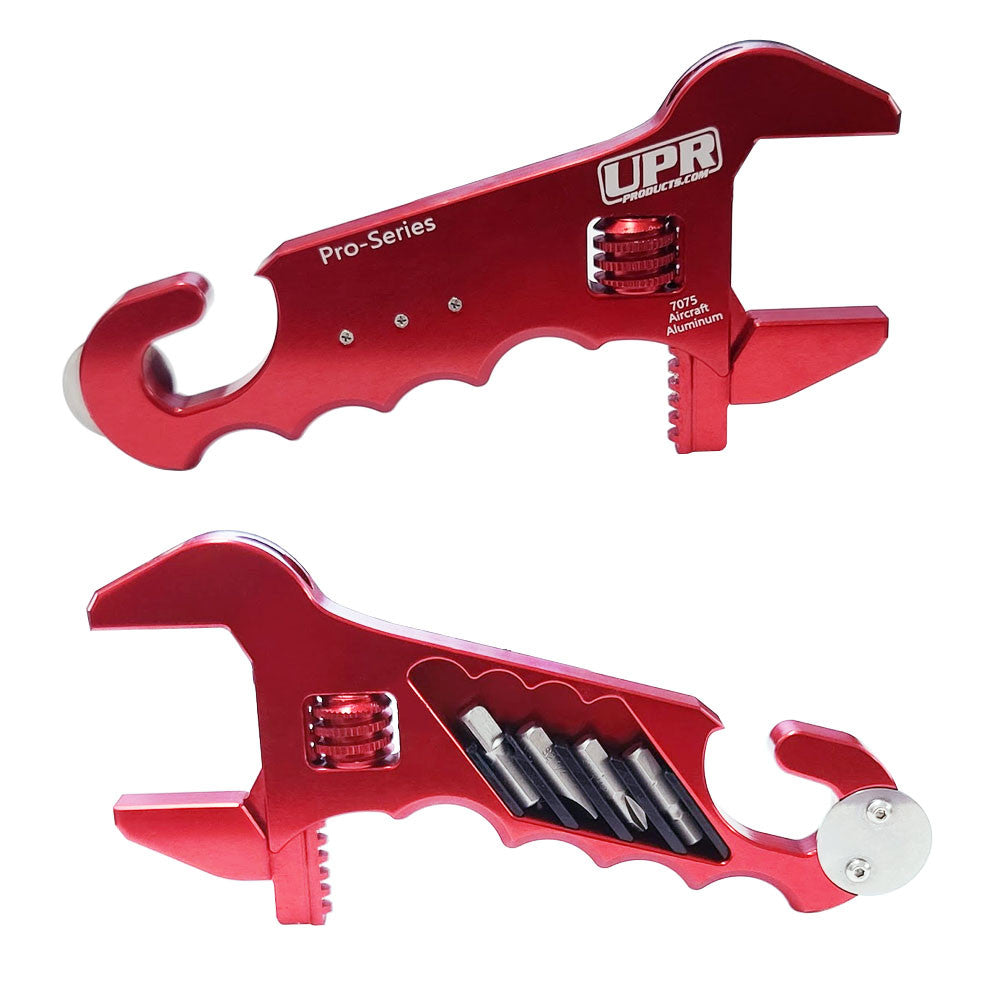 UPR - 7075 Billet Adjustable -16 AN Wrench with Dual DZUS Multi-Tool Pit Wrench - 4016-05 by UPR Products