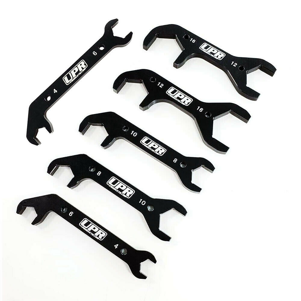 UPR - 7075 Billet Aluminum Black Phantom Angled 6pc AN Wrench Set - 4016-09 by UPR Products