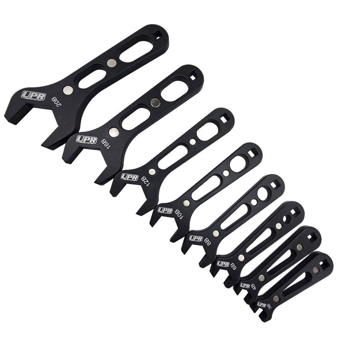 UPR - 7075 Aluminum Magnetic AN Wrench Set 8pc - (Comparable to Steel in Strength) - 4016-19 by UPR Products - front view