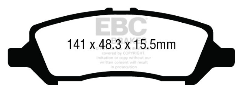 EBC 12+ Dodge Dart 1.4 Turbo Ultimax2 Rear Brake Pads - UD1647