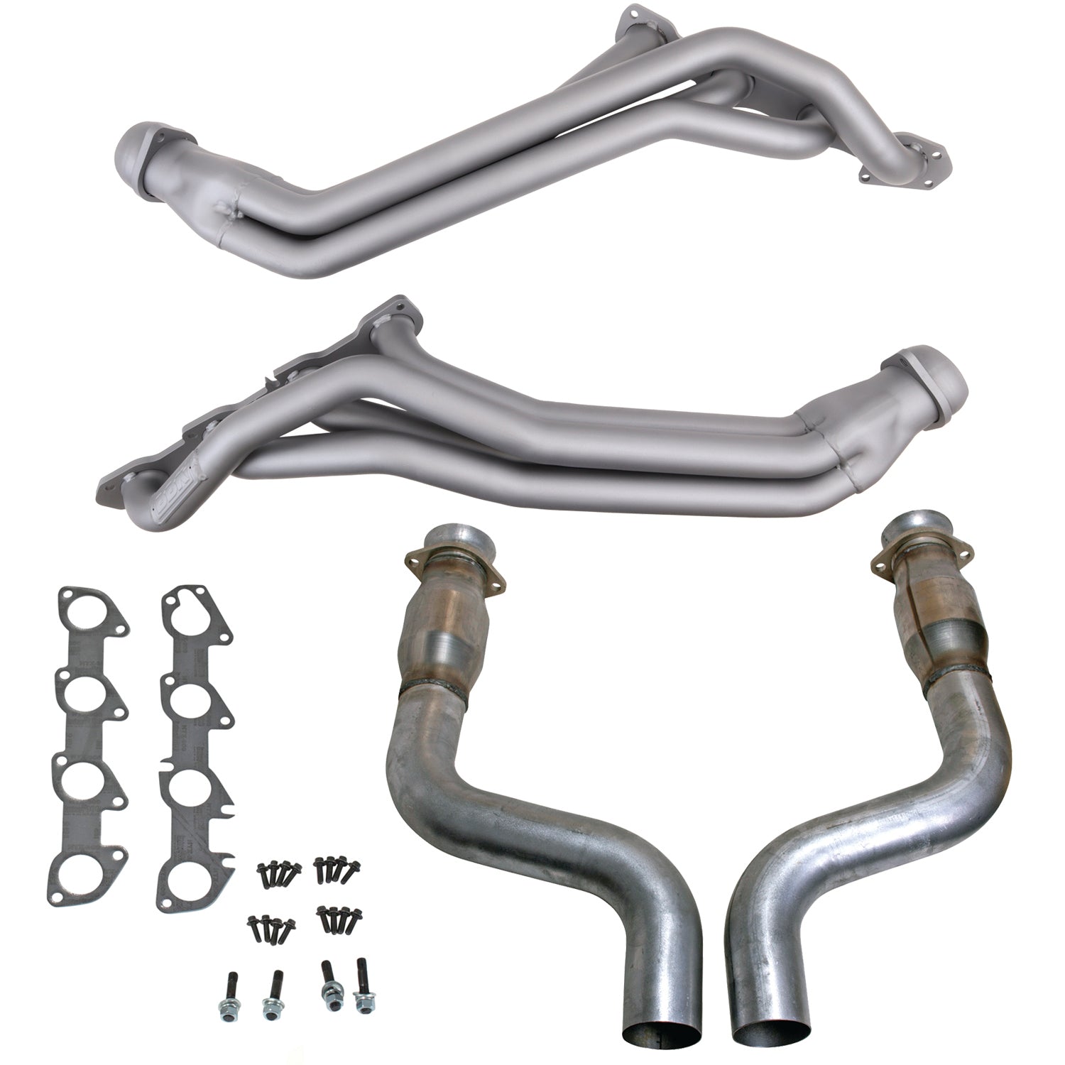 BBK 09-24 Dodge Challenger/Charger 5.7L 1-3/4in Header w/High Flow Catted Mid Pipe (Ti Ceramic) - 40463