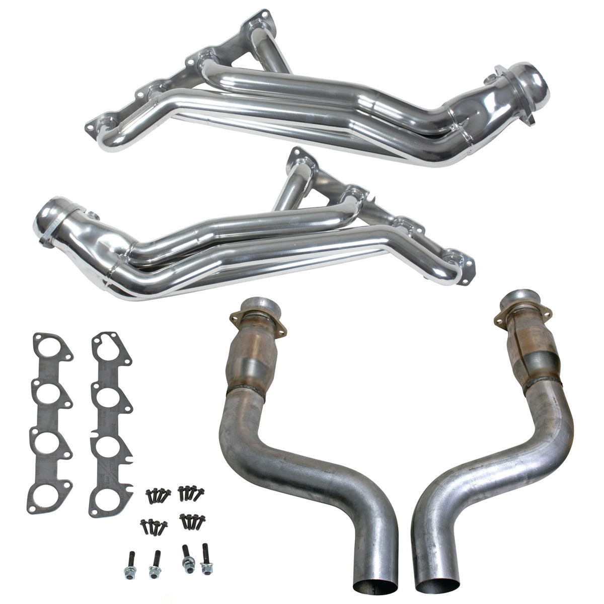 BBK 09-24 Dodge Challenger/Charger 5.7L 1-3/4in Headers w/High Flow Catted Mid Pipe (Silver Ceramic) - 40464