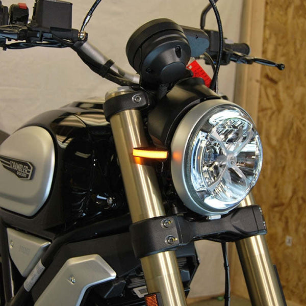 New Rage Cycles 18+ Ducati Scrambler 1100 Front Turn Signals - S1100-FB - front view