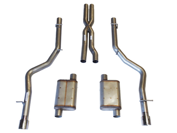 JBA 05-10 Chrysler/Dodge Cars 6.1L 409SS Dual Rear Exit Cat-Back Exhaust - 40-1601 for 2006-2010 Dodge Charger - front view