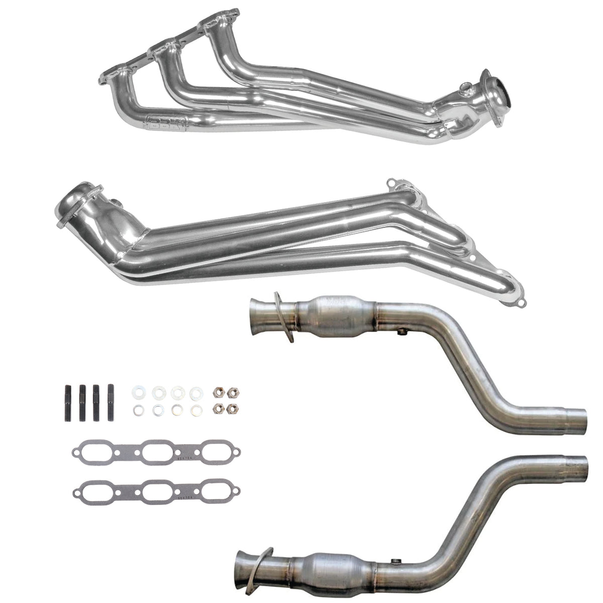 BBK 05-10 Dodge Challenger/Charger V6 1-5/8in Headers w/High Flow Catted Mid Pipe (Silver Ceramic) - 40553