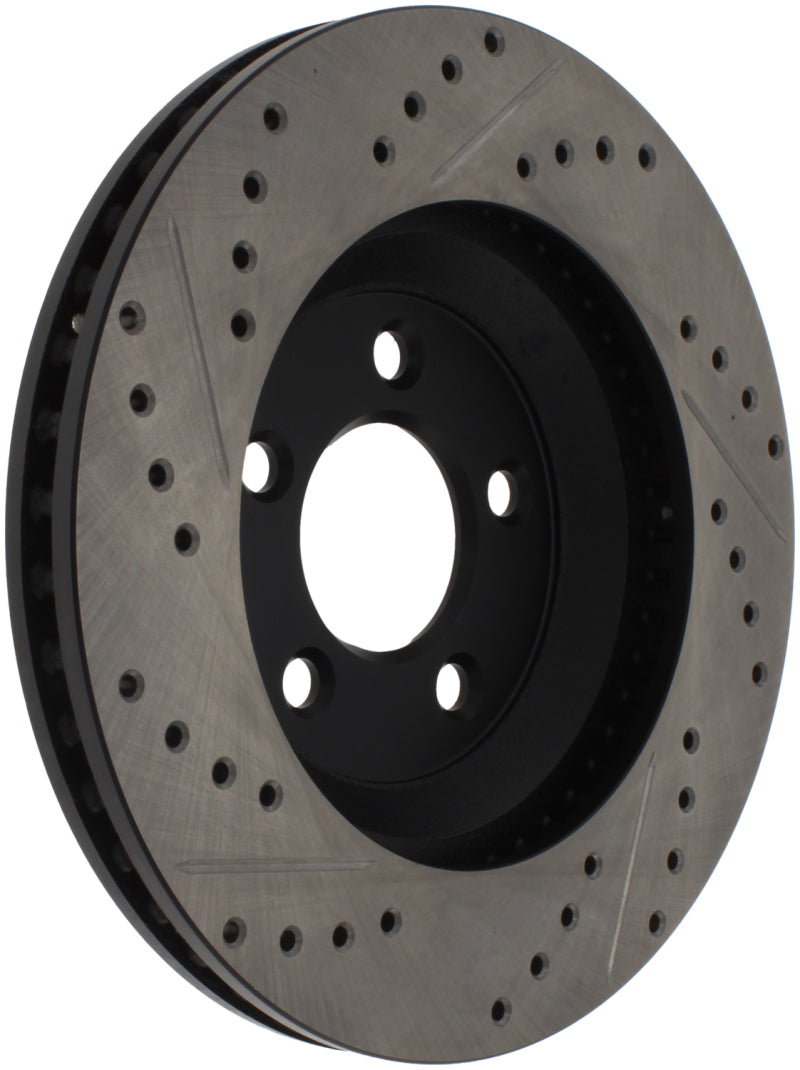 StopTech 05-10 Ford Mustang GT Front Left Slotted &amp; Drilled Rotor - 127.61086L