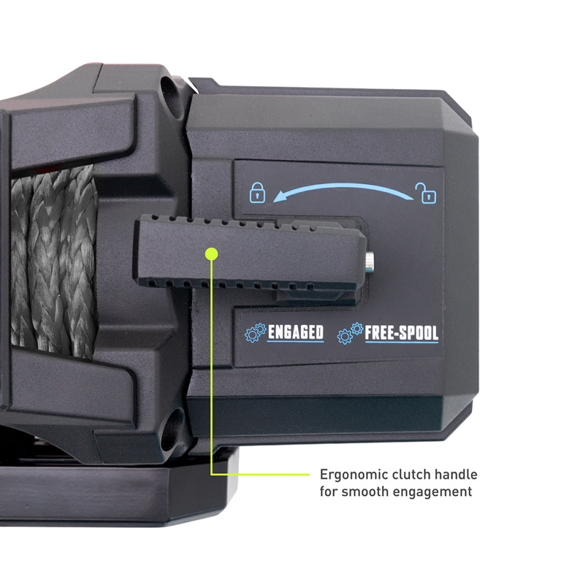 Borne Off-Road 10K Winch - Grey Synthetic Rope - BNWN-10-SGR