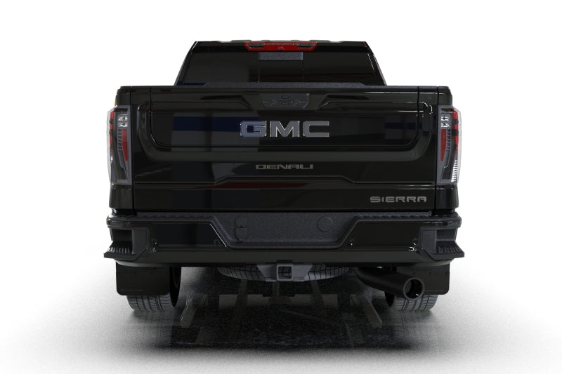 Rally Armor 20-24 GMC Sierra 2500/3500 HD Denali Black Mud Flap w/Metallic Black Logo - MF131-BLK-MBK