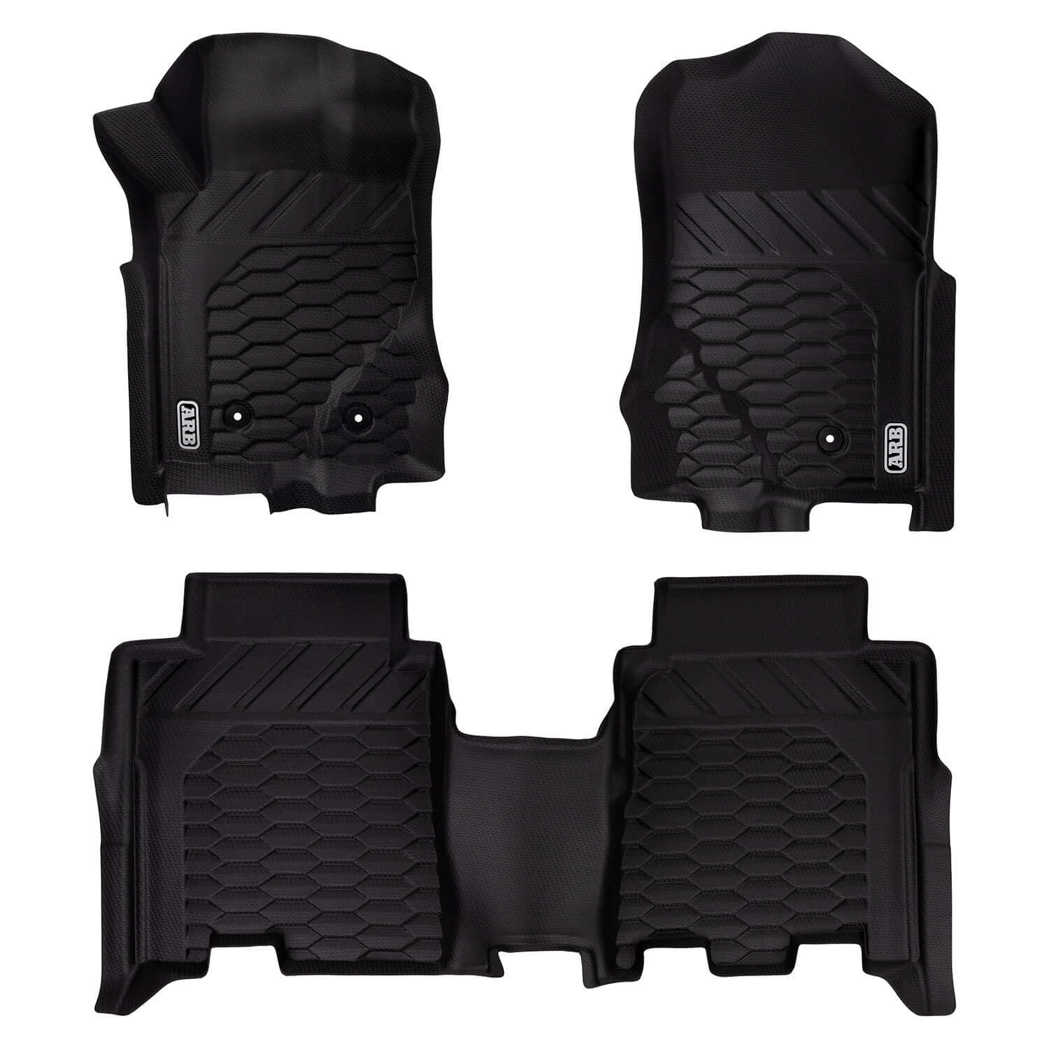 ARB 2021+ Ford Bronco Front & Rear Floor Mats - Black - 4080100 for 2021-2025 Ford Bronco - front view
