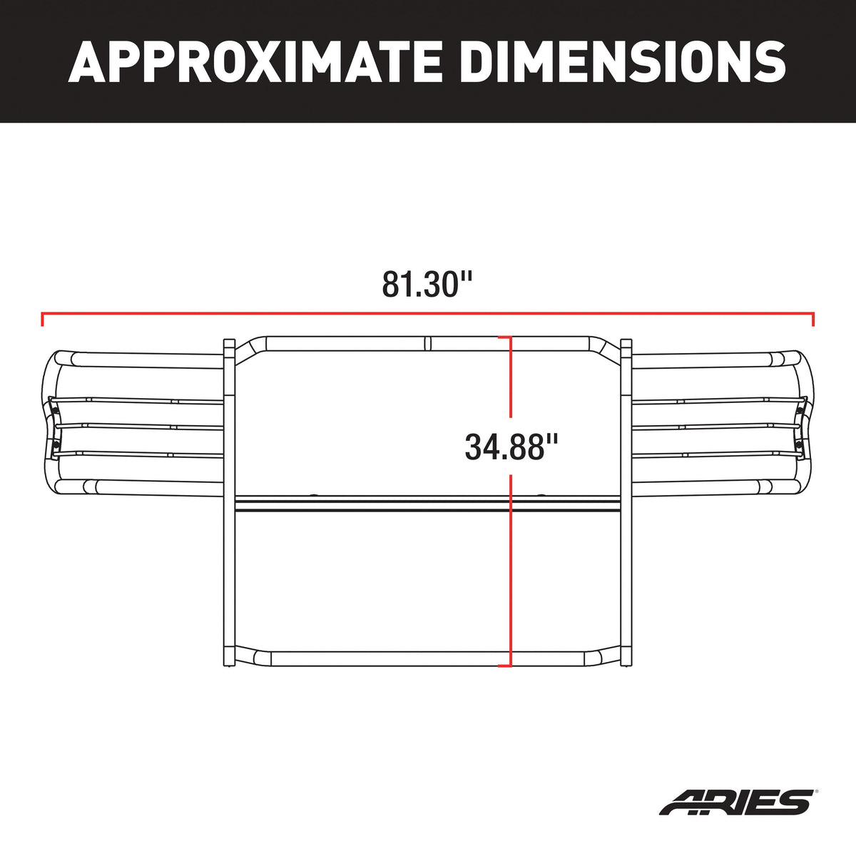 ARIES 4091-2 1-1/2-Inch Polished Stainless Steel Grille Guard, No-Drill, Select Chevrolet Silverado 1500
