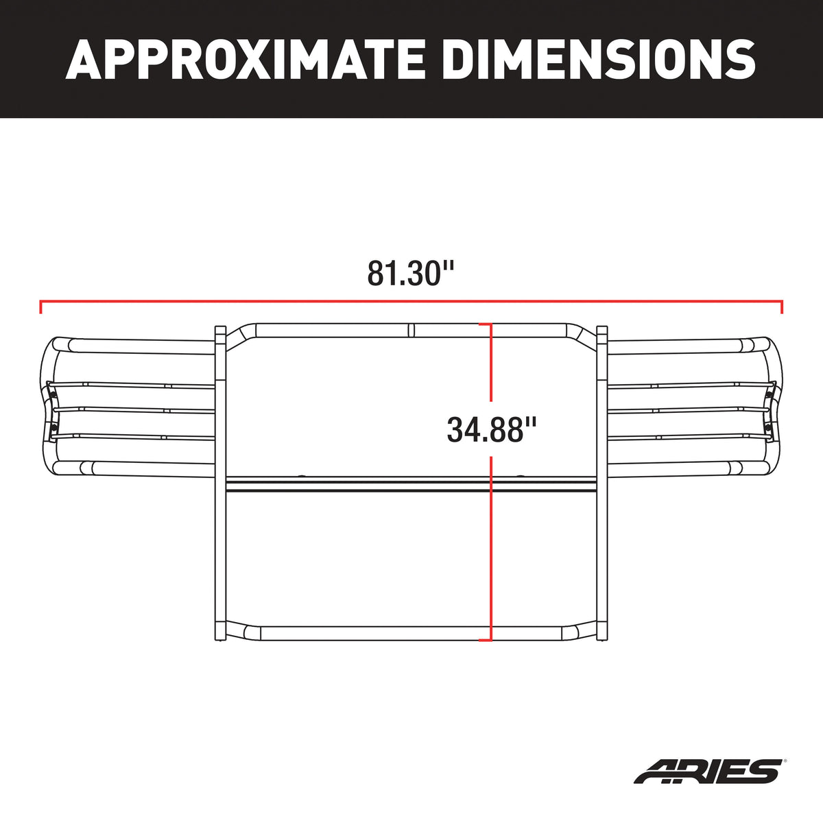 ARIES 4091 1-1/2-Inch Black Steel Grille Guard, No-Drill, Select Chevrolet Silverado 1500