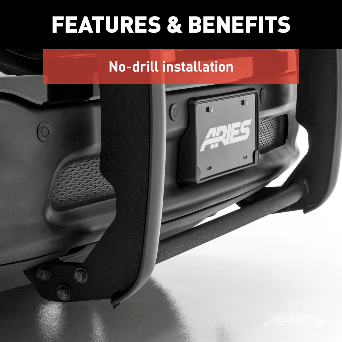 ARIES 4092 1-1/2-Inch Black Steel Grille Guard, No-Drill, Select Chevrolet Silverado 1500