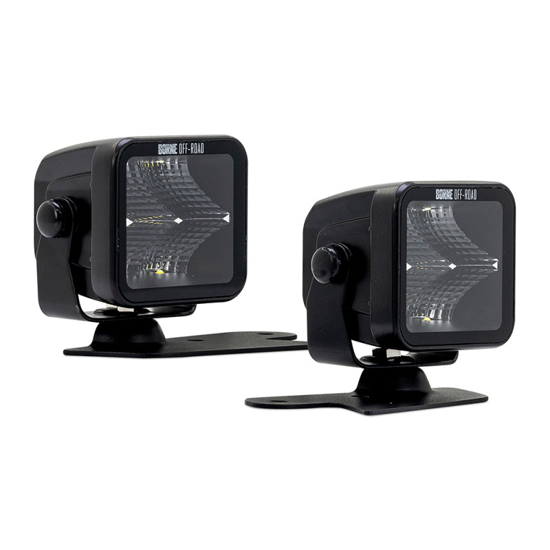 Borne Off-Road 21+ Bronco Light Pods 2pc Ditch 3x3 Flood Upfit - BNLT-BR-21-DT2FU