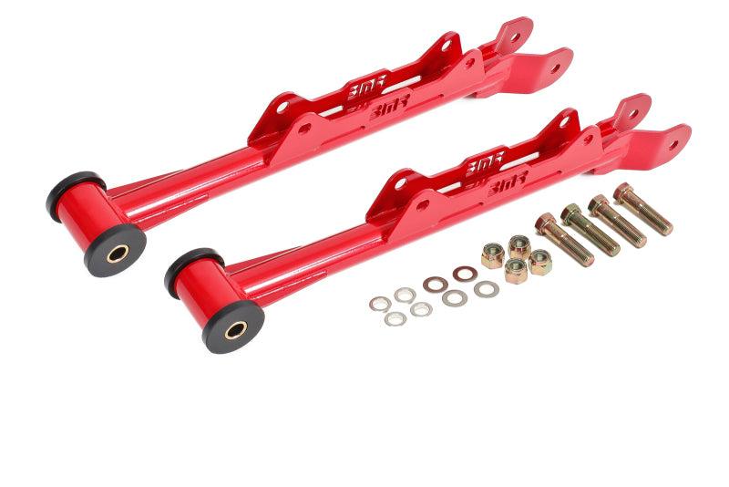 BMR 10-15 5th Gen Camaro Chrome Moly Non-Adj. Rear Lower Control Arms (Delrin) - Red - MTCA030R