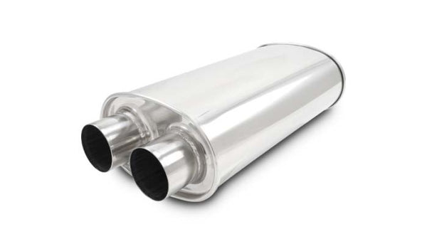 Vibrant Universal Streetpower 3in Stainless Steel Dual In-Out Oval Muffler - 10536 by Vibrant - front view