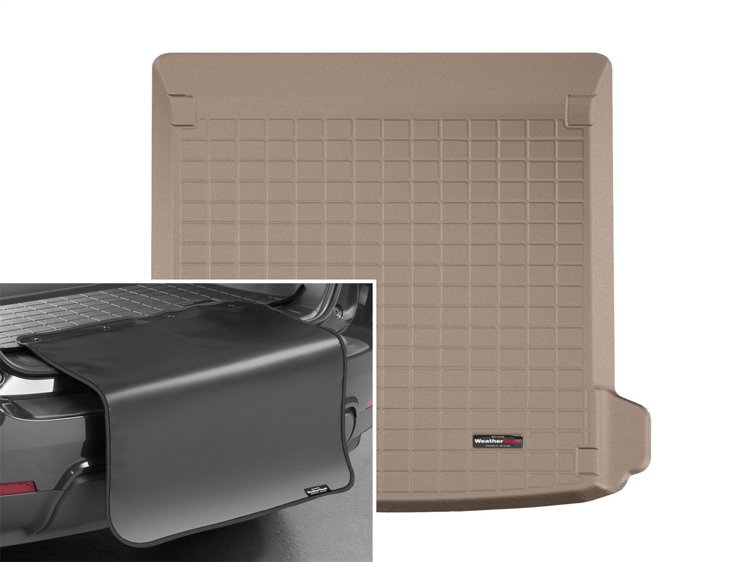 Weathertech - Cargo Liner w/Bumper Protector - Tan Behind 2nd Row Seating 19-26 Audi Q8 / 20-26 Audi RS-Q8 / 20-26 Audi 