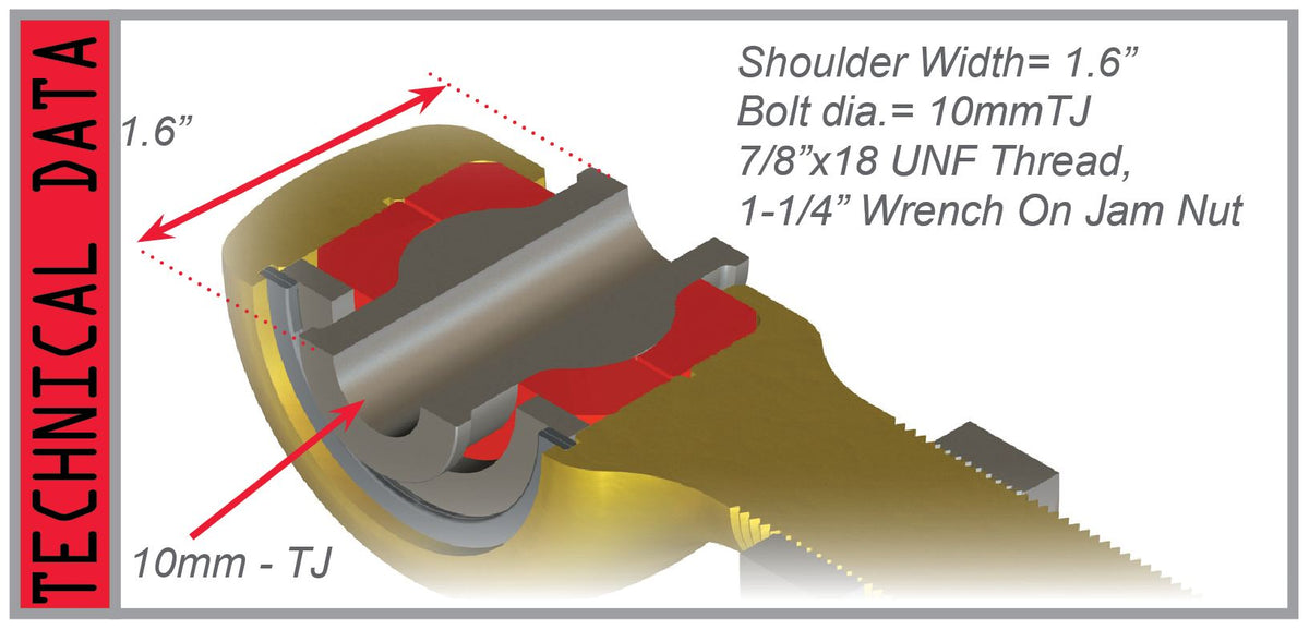 Teraflex TJ Rr Track Bar Joint Kit Rh Thread