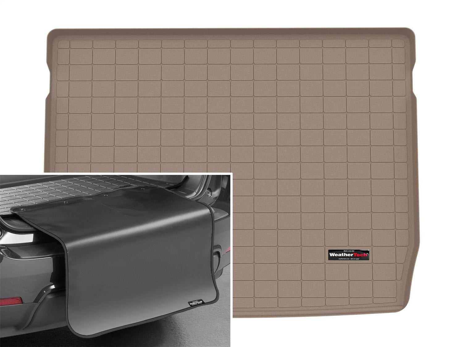 Weathertech - Cargo Liner w/Bumper Protector - Tan Behind 2nd Row Seating 18-20 Mercedes Benz GLC - 411513SK