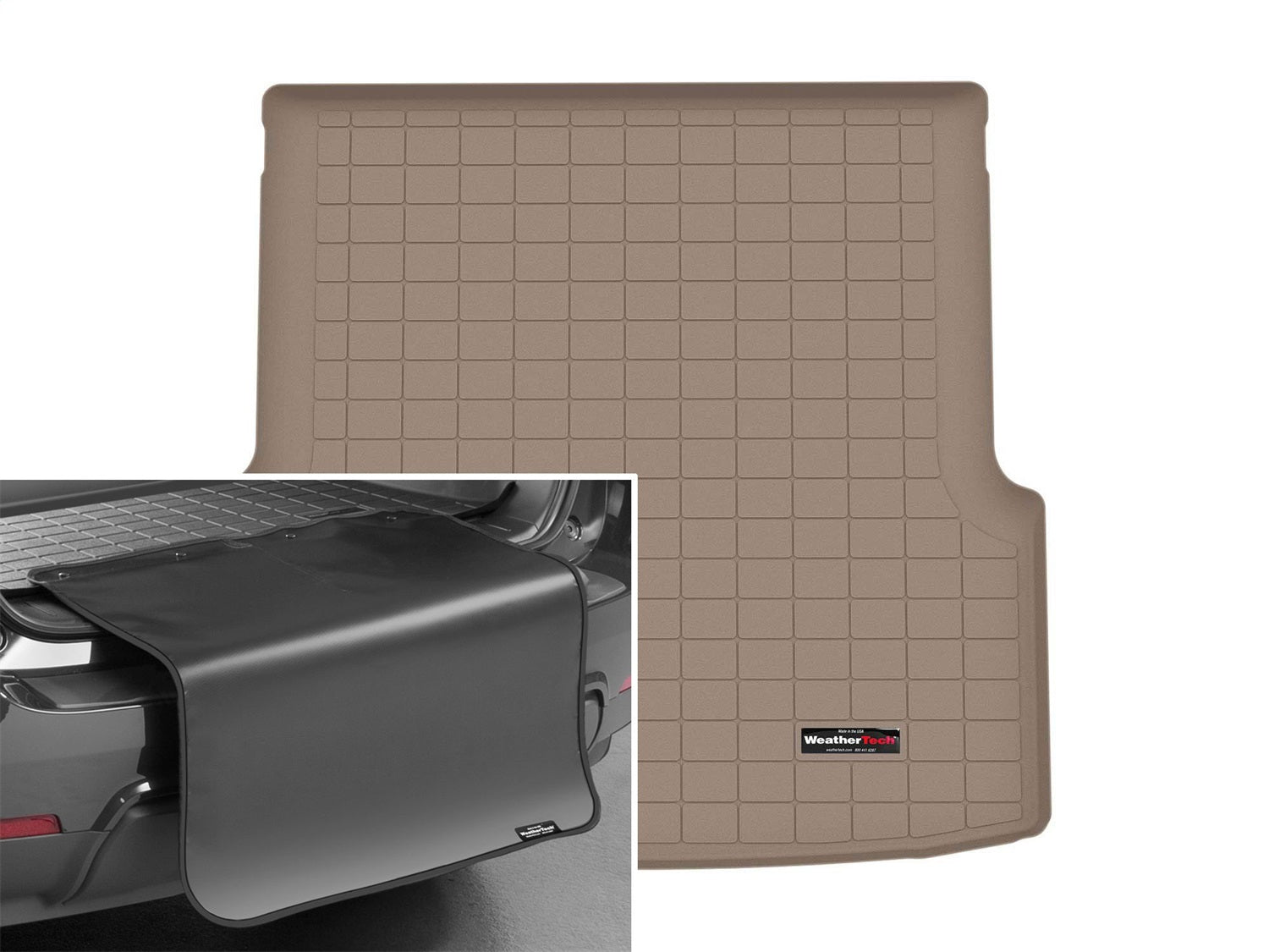 Weathertech - Cargo Liner w/Bumper Protector - Tan Behind 2nd Row Seating 22-25 BMW i4 - 411537SK