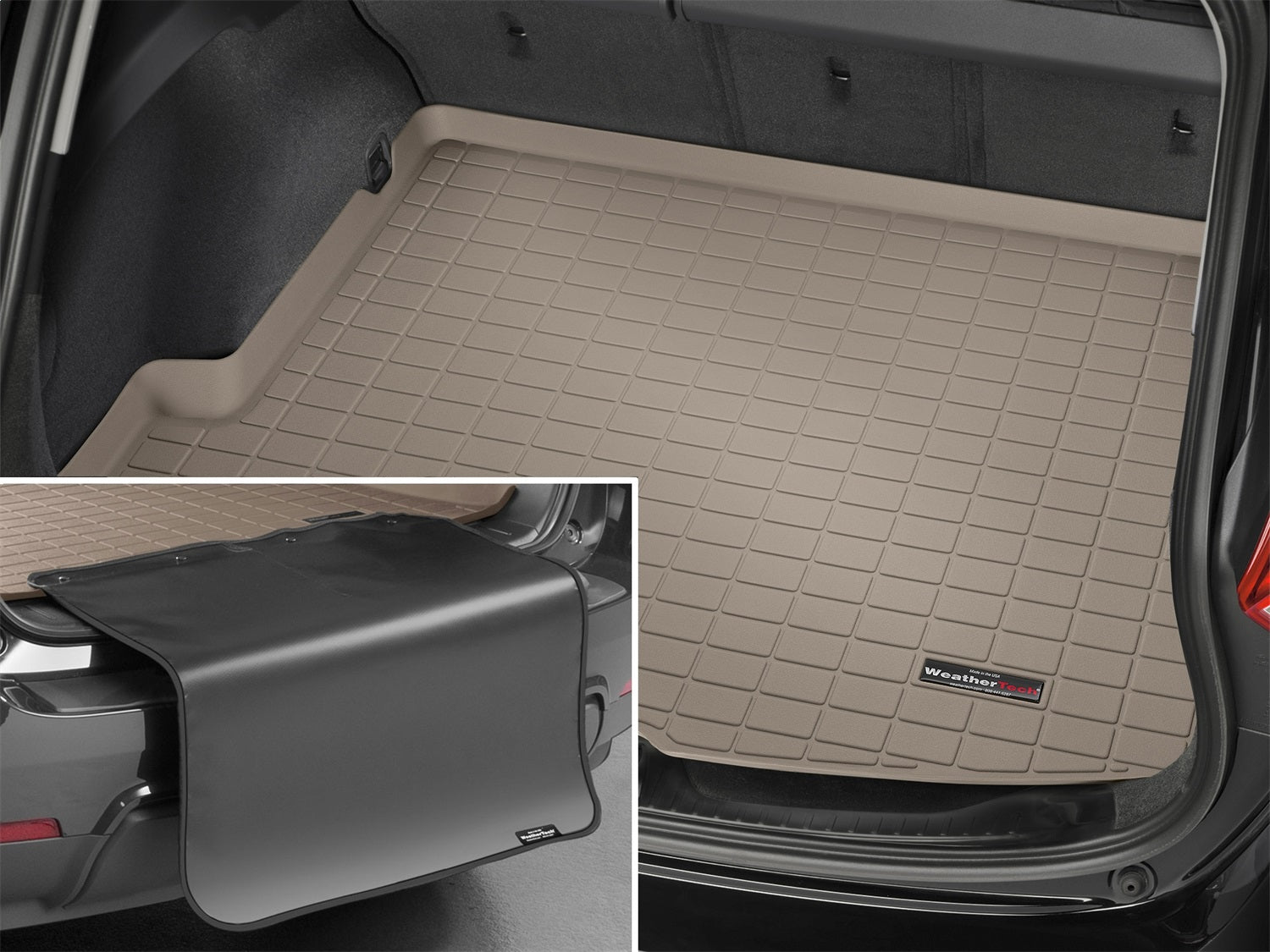 Weathertech - Cargo Liner w/Bumper Protector - Tan Behind 2nd Row Seating 25-26 Porsche Panamera - 411853SK