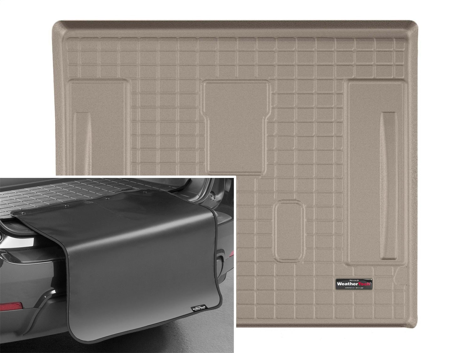 Weathertech - Cargo Liner w/Bumper Protector - Tan Behind 2nd Row Seating 07-14 Cadillac Escalade / 07-14 Chevrolet Taho