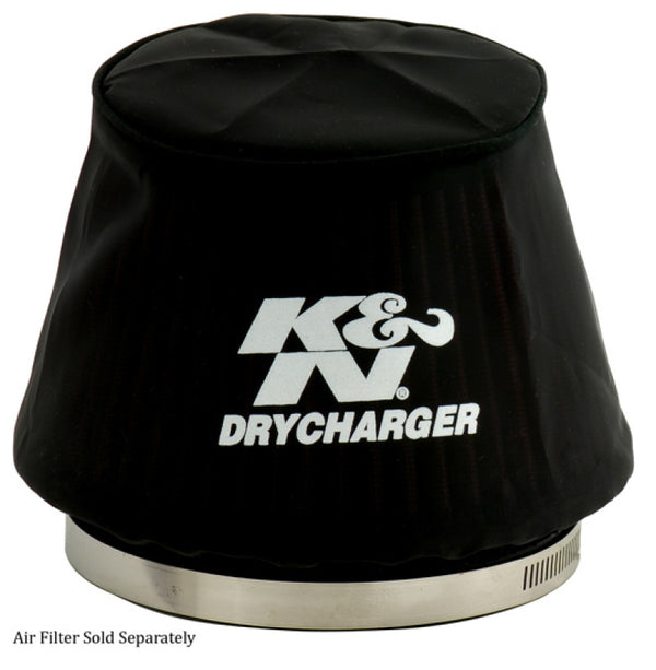 K&N Black Drycharger 6.25in Base ID / 4.375in Top ID / 4.125in Height Air Filter Wrap - RU-5163DK by K&N Engineering - front 