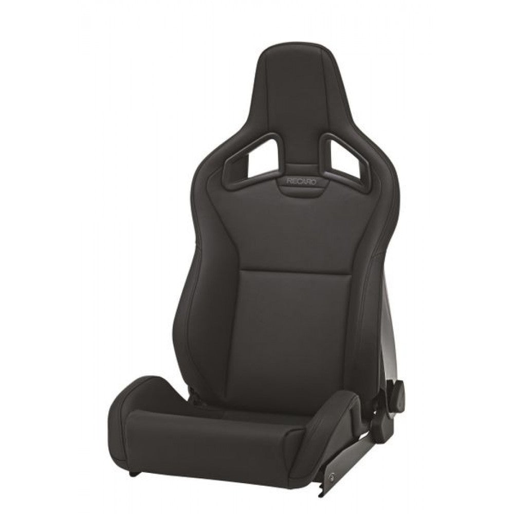 Recaro Sportster CS LH Seat - Black Leather-Leather Black/Silver Logo - 410.100.3217