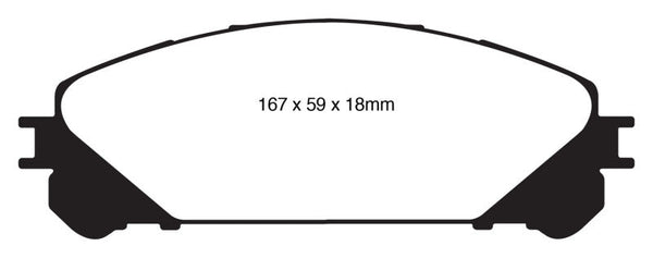 EBC 10+ Lexus RX350 3.5 (Japan) Greenstuff Front Brake Pads - DP61837 for 2010-2022 Lexus RX - front view