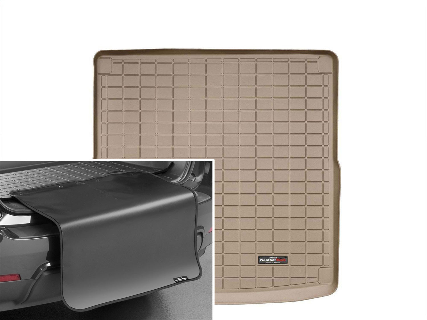 Weathertech - Cargo Liner w/Bumper Protector - Tan Behind 2nd Row Seating 09-12 Audi A4 - 41466SK