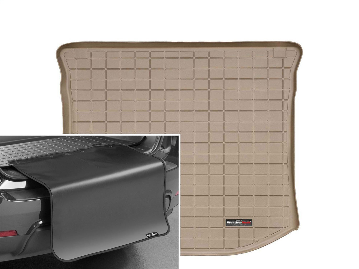 Weathertech - Cargo Liner w/Bumper Protector - Tan Behind 2nd Row Seating 11-21 Jeep Grand-Cherokee / 22 Jeep Grand-Cher