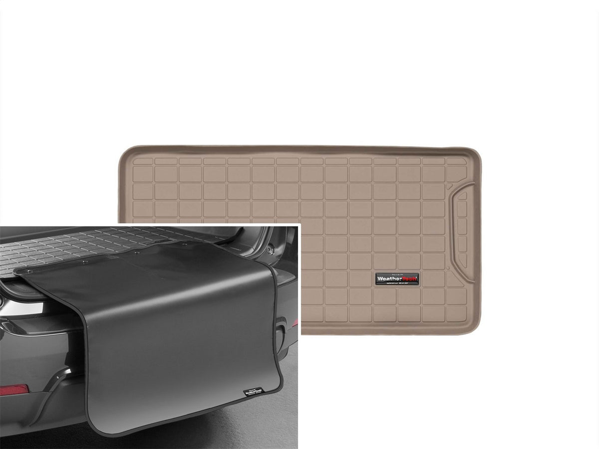 Weathertech - Cargo Liner w/Bumper Protector - Tan Behind 2nd Row Seating 12-19 Fiat 500 / 24 Fiat 500E - 41484SK