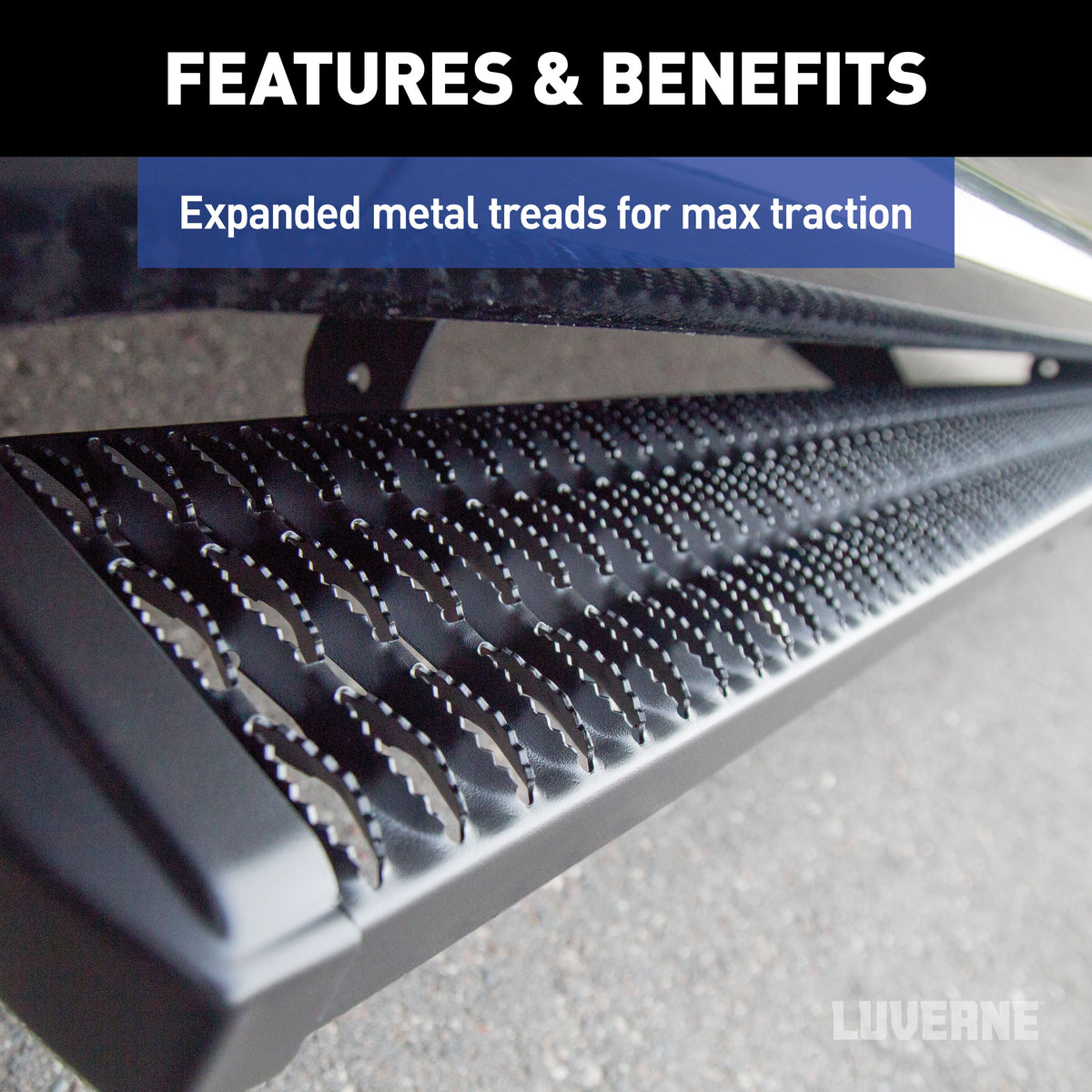 LUVERNE 415088-401734 Grip Step Black Aluminum 88-Inch Truck Running Boards, Select Ford F-250, F-350, F-450, F-550 Super Duty
