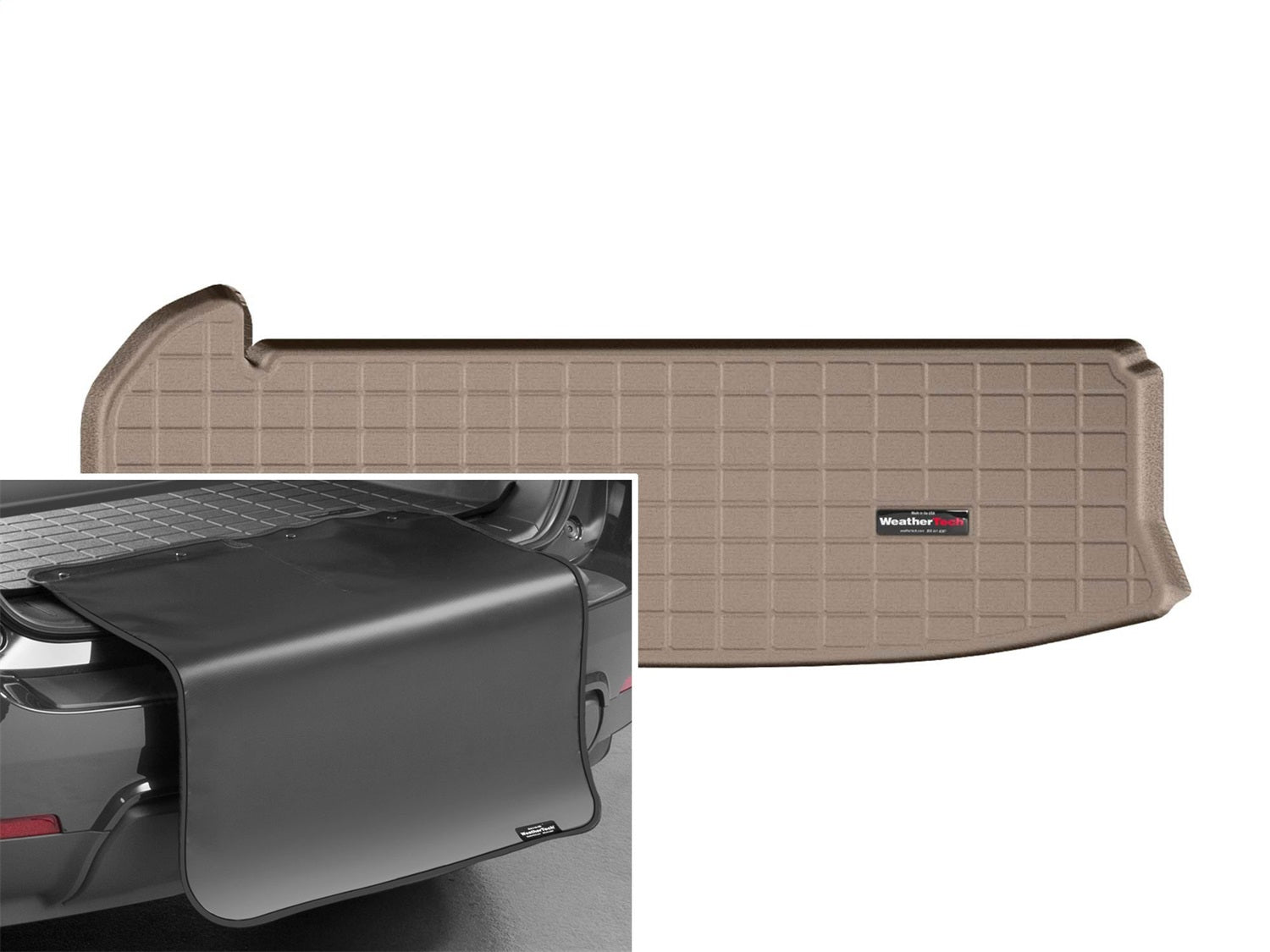 Weathertech - Cargo Liner w/Bumper Protector - Tan Behind 3rd Row Seating 14-19 Toyota Highlander - 41696SK