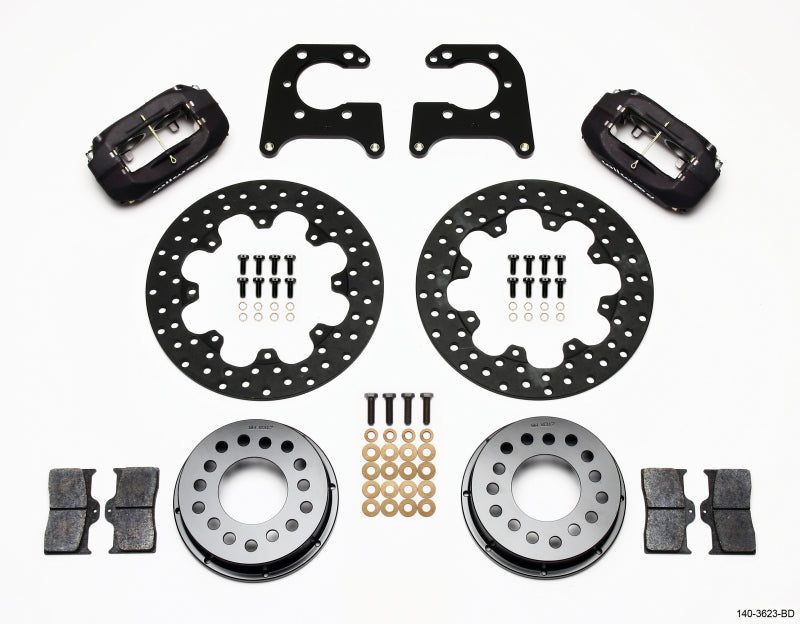 Wilwood Forged Dynalite Rear Drag Kit Drilled Rotor Big Ford 2.50in Offset - 140-3623-BD