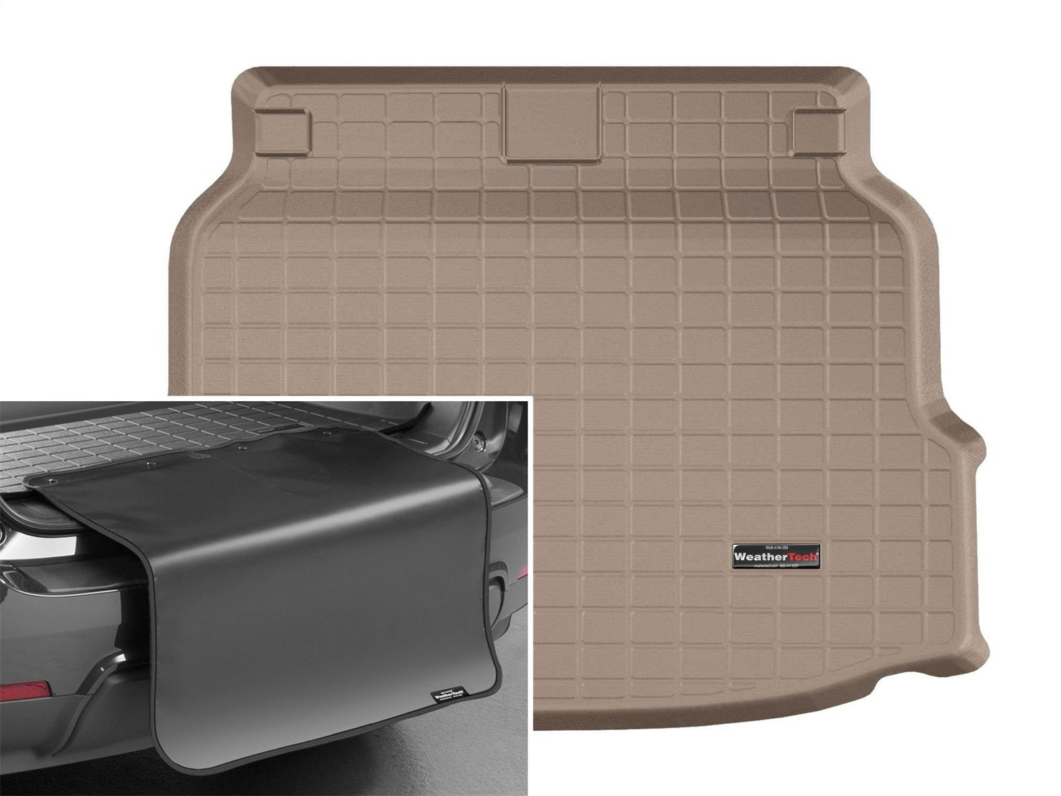 Weathertech - Cargo Liner w/Bumper Protector - Tan Behind 2nd Row Seating 17-21 Honda Civic - 41990SK