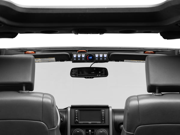 Raxiom 07-18 Jeep Wrangler JK Control Box w/ Switch Panel - J131127 for 2007-2018 Jeep Wrangler - front view