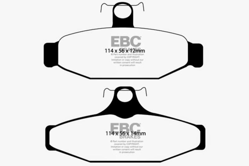 EBC 90-00 Aston Martin Vantage 5.3 (Twin Supercharged)(AP) Yellowstuff Rear Brake Pads - DP41167R for 1985-1997 Chevrolet Cam