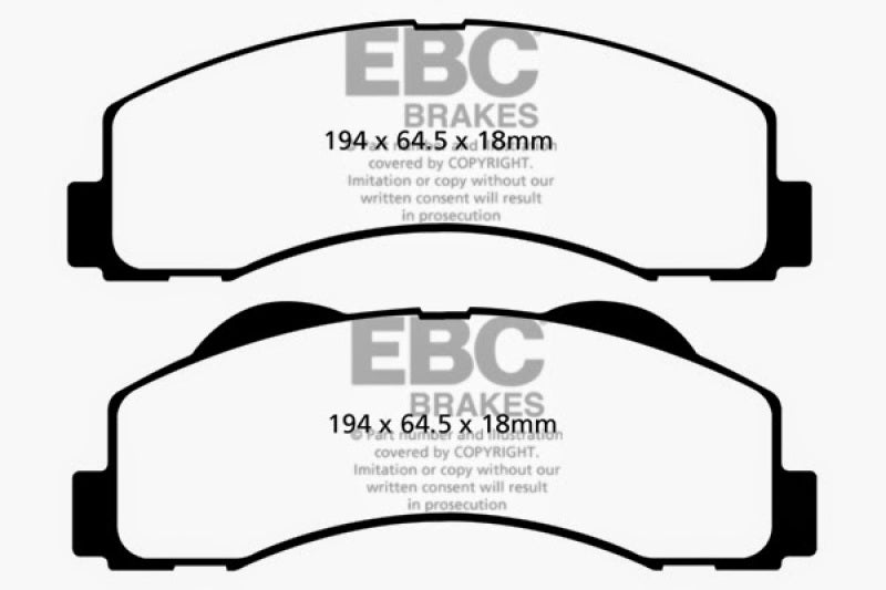 EBC 15+ Ford Expedition 3.5 Twin Turbo 2WD Ultimax2 Front Brake Pads - UD1414
