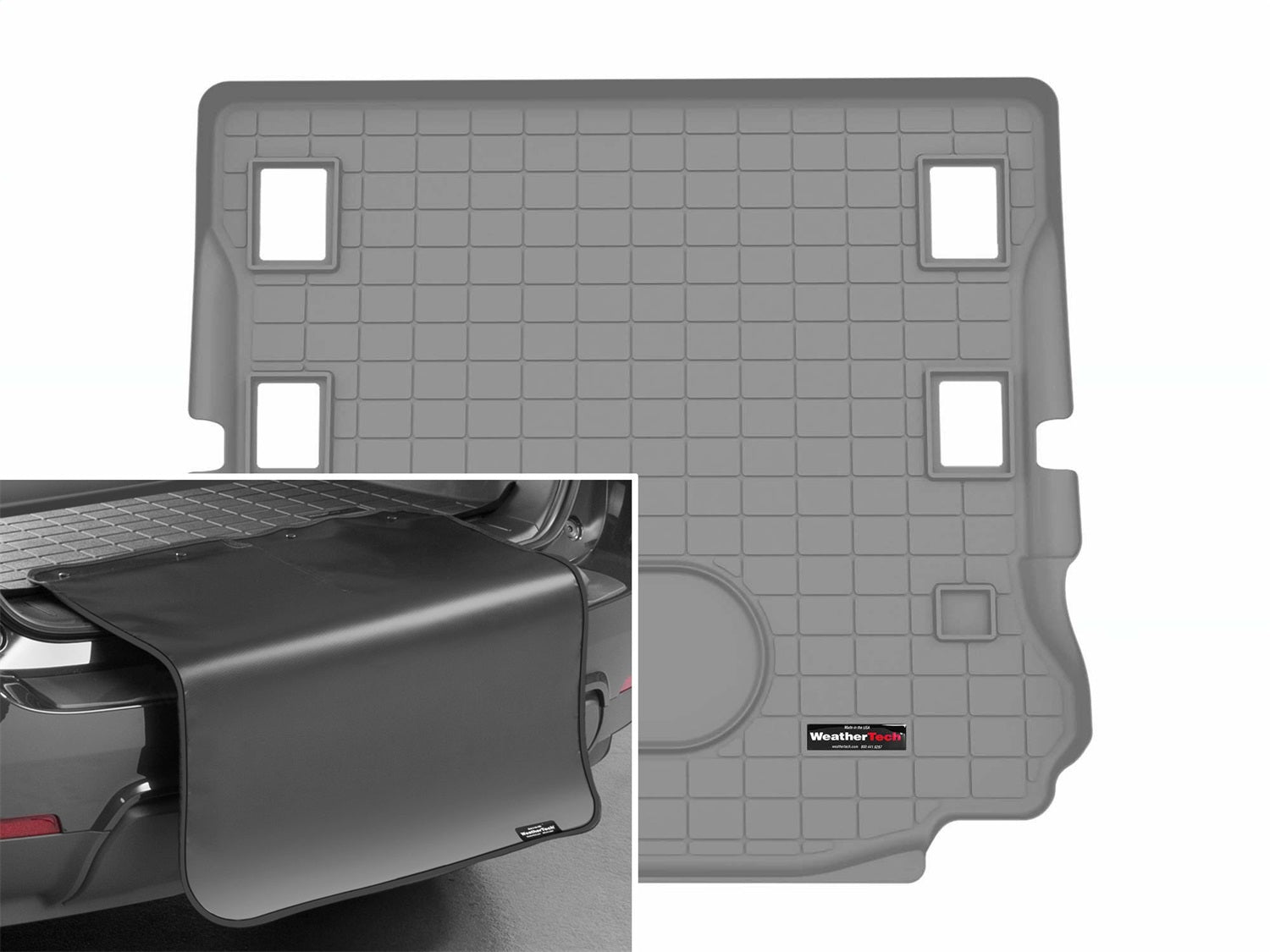 Weathertech - Cargo Liner w/Bumper Protector - Gray Behind 1st Row Seating 15-18 Jeep Wrangler - 421055SK