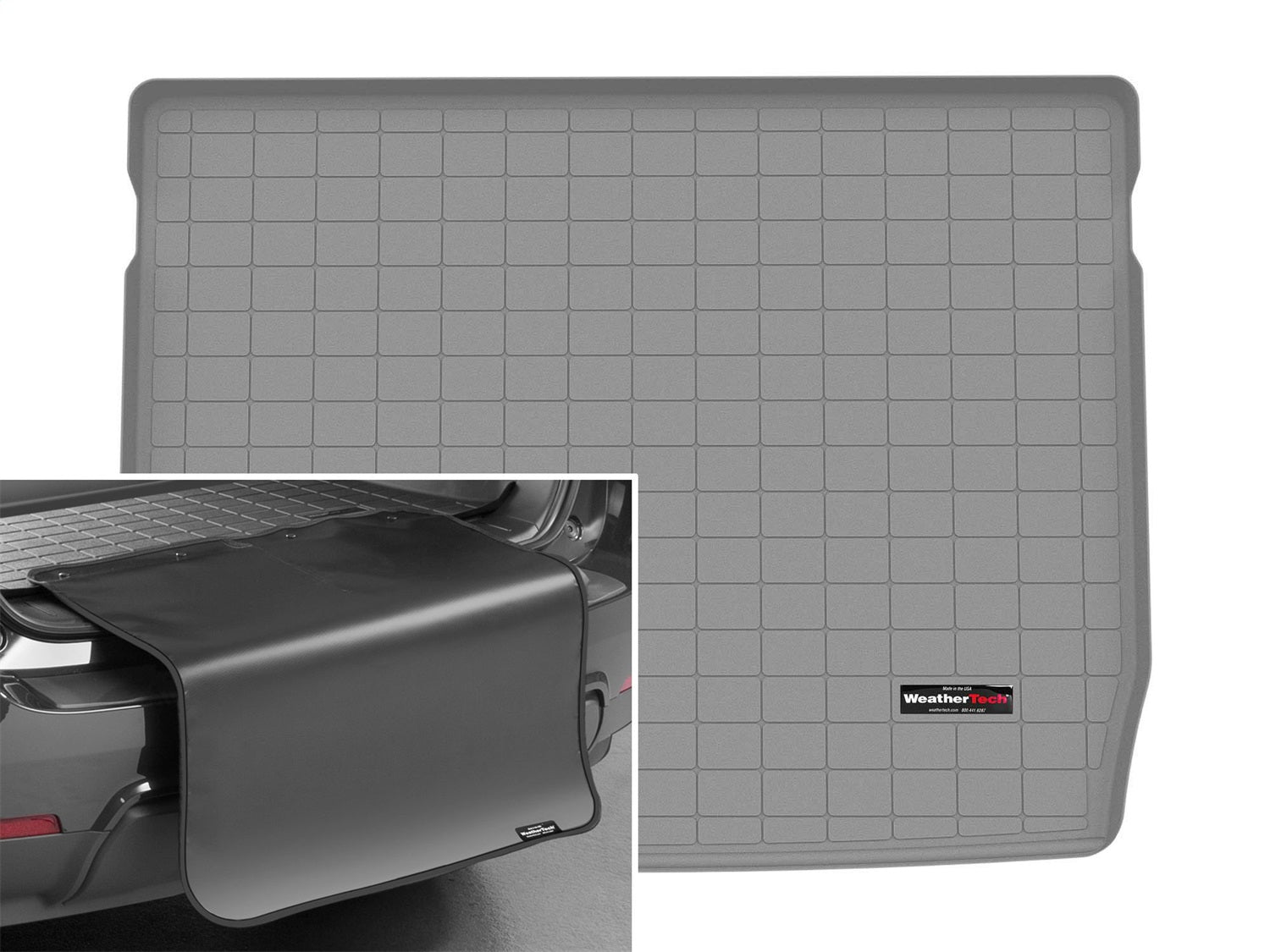 Weathertech - Cargo Liner w/Bumper Protector - Gray Behind 2nd Row Seating 18-20 Mercedes Benz GLC - 421513SK