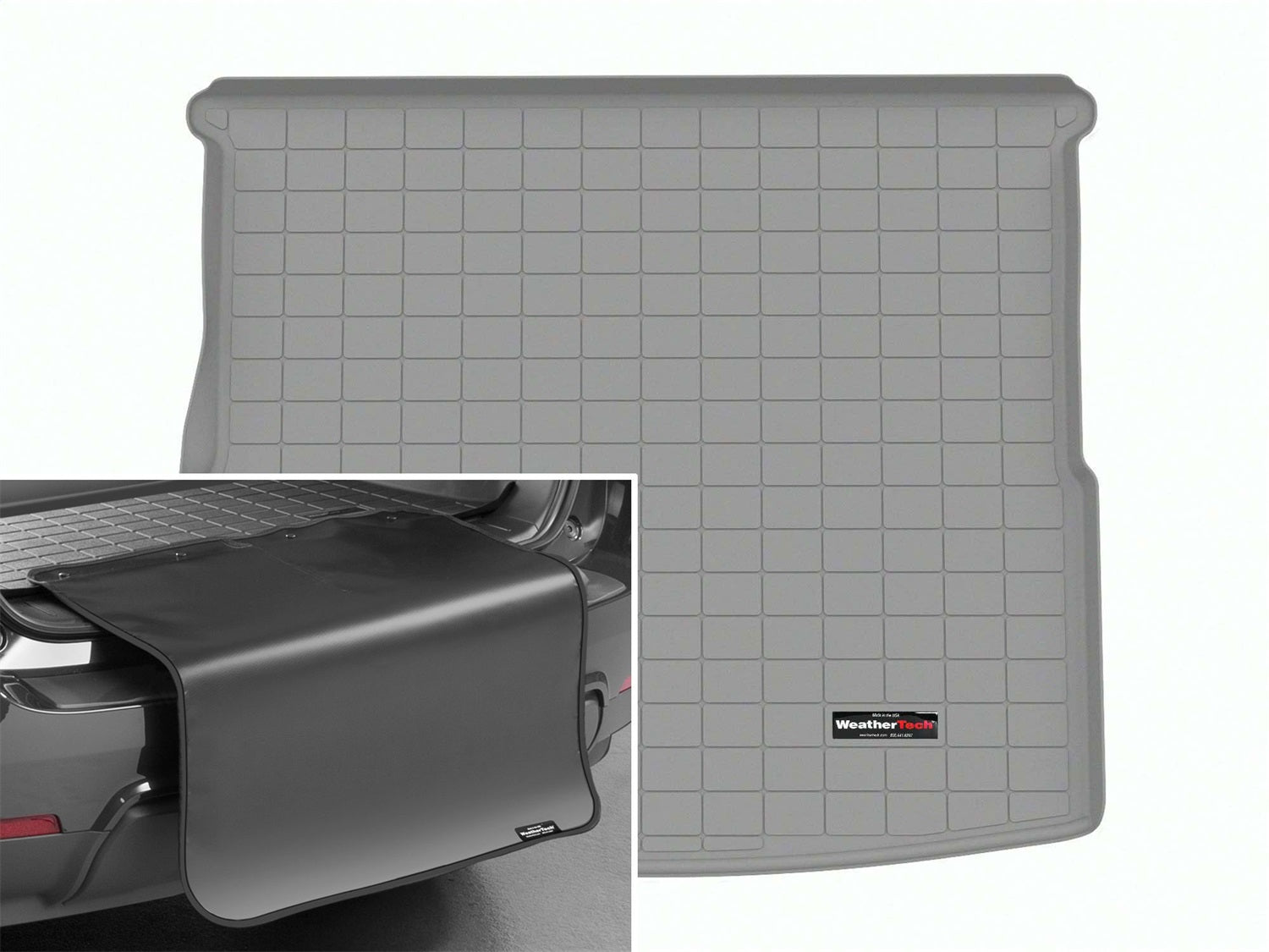 Weathertech - Cargo Liner w/Bumper Protector - Gray Behind 2nd Row Seating 22-25 Audi Q4 - 421565SK